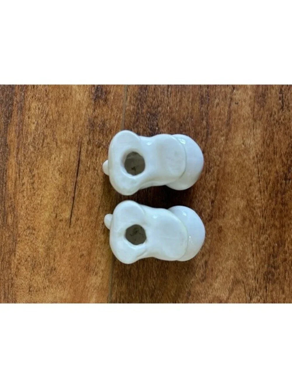 Pair of Vintage Ceramic Cat Figurines in Blue and White